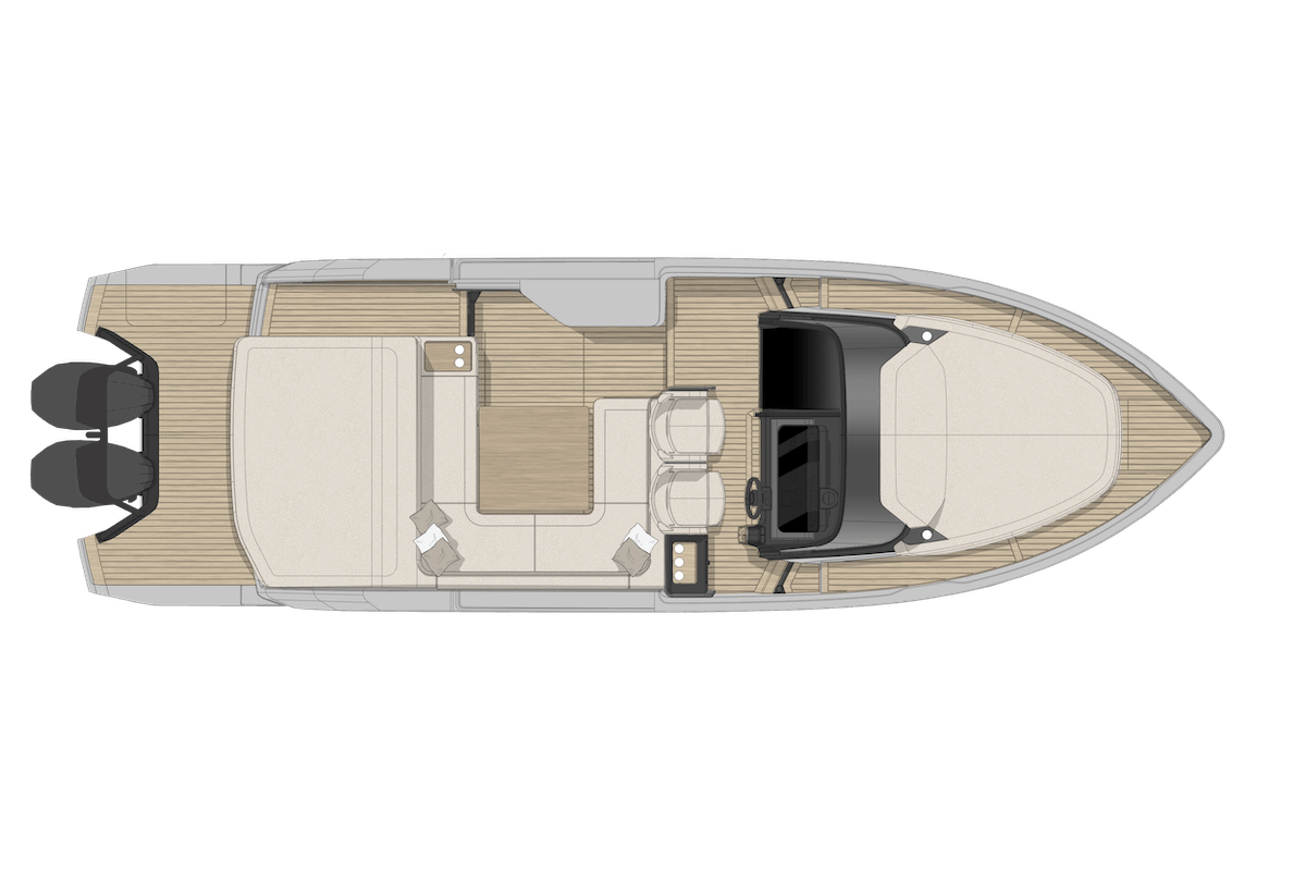 Cranchi A32 O/B — Grundriss Main Deck