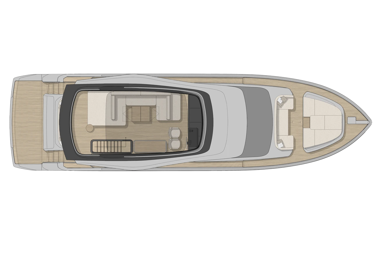 Cranchi Sessantadue 62 — Grundriss Fly Deck