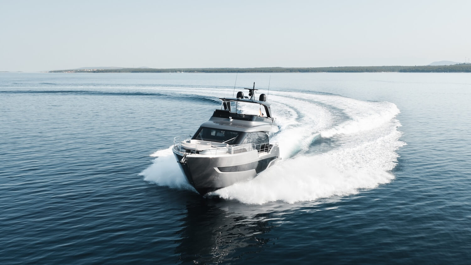 Flybridge of the Sessantasette 67 in the evening light